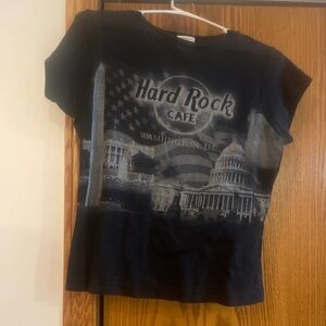 Black sparkly logo Hard Rock Cafe Washington DC graphic tee